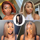 RXY 4x4 Bob Straight Human Hair Wig Lace Front Wig 100% Human Hair Pre Plucked with Baby Hair 150% Density Wigs for Black Women Natural Color 12 Inch