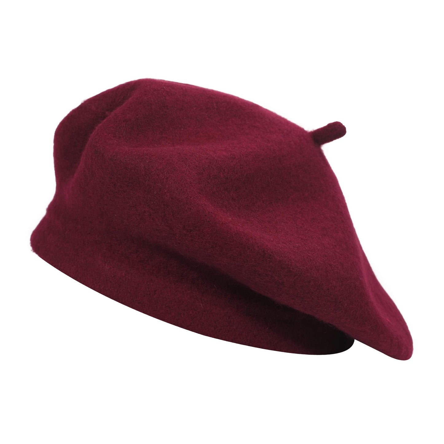 ZLYC Women's Classic French Artist Beret Beret, Burgundy red, One Size