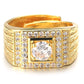 HALUKAKAH Gold Diamond Ring Iced Out,Men's 18k Real Gold Plated Ring Size Adjustable with Free Giftbox