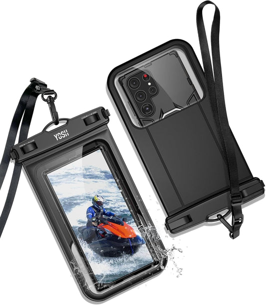 YOSH Waterproof Phone Pouch, IPX8 Underwater Waterproof Phone Case for Swimming, Waterproof Phone Dry Bag upgraded Lanyard for iPhone 14 13 12 11 XS XR X 8 7, S23+ S23 A14, Huawei, Xiaomi up to 9.0"