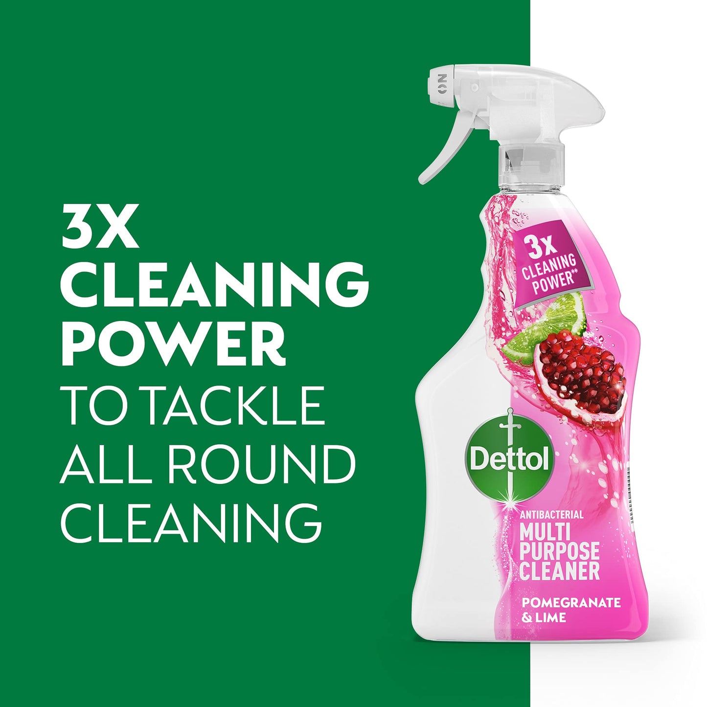 Dettol Antibacterial Spray, Pomegranate and Lime, Multipack of 6 X 1L, Total 6L, Disinfectant Spray, Cleaning Spray, Kitchen Cleaner Spray, Kills 99.99 Percent of Germs, Household Cleaners