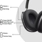 Wireless Bluetooth Headphones Active Noise Cancelling Over-Ear Headphones with Microphones, 42 Hours Playtime, HiFi Audio Adjustable Headphones for iPhone/Android/Samsung