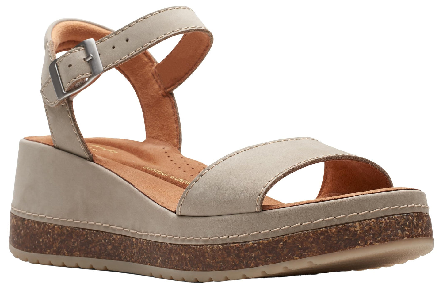 Clarks Women's Kassanda Lily Sandal, Stone Nubuck, 6 UK