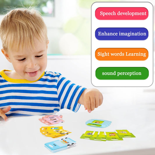 Startcan Talking Cards for Toddlers, Speech Therapy Toys Autism Toys, ABC 123 Sight Words Etc, Educational Learning Interactive Toys with Giftable Package (510-blue (New ABC+123+ 3 Songs))