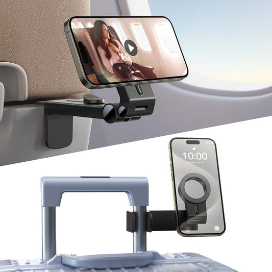 JOYROOM 2 Pack Airplane Phone Holder, Hands-Free Airplane Phone Mount, Airplane Essentials Phone Stand for iPhone 15 Pro Max 14 13 12 Series