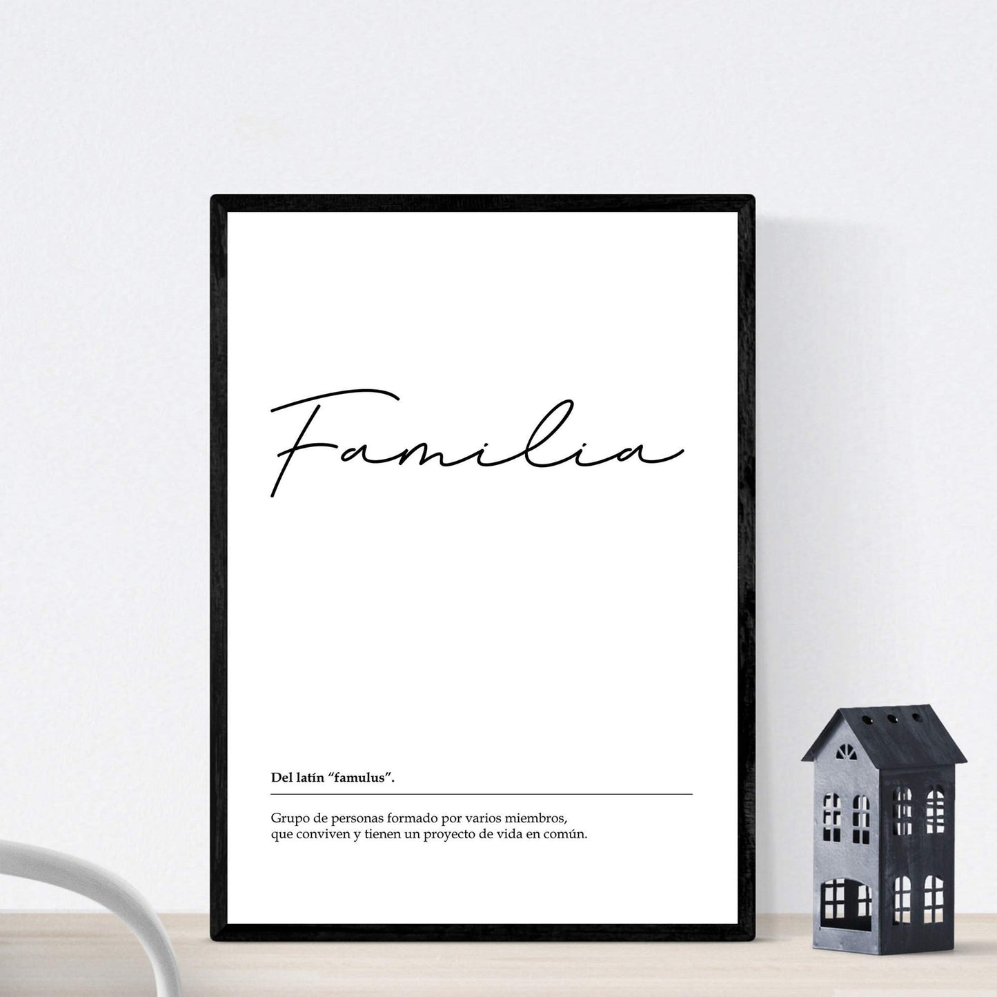 Word Family foil sheet Nordicas black and white. Poster 250 gr inks Size A4 Unframed…