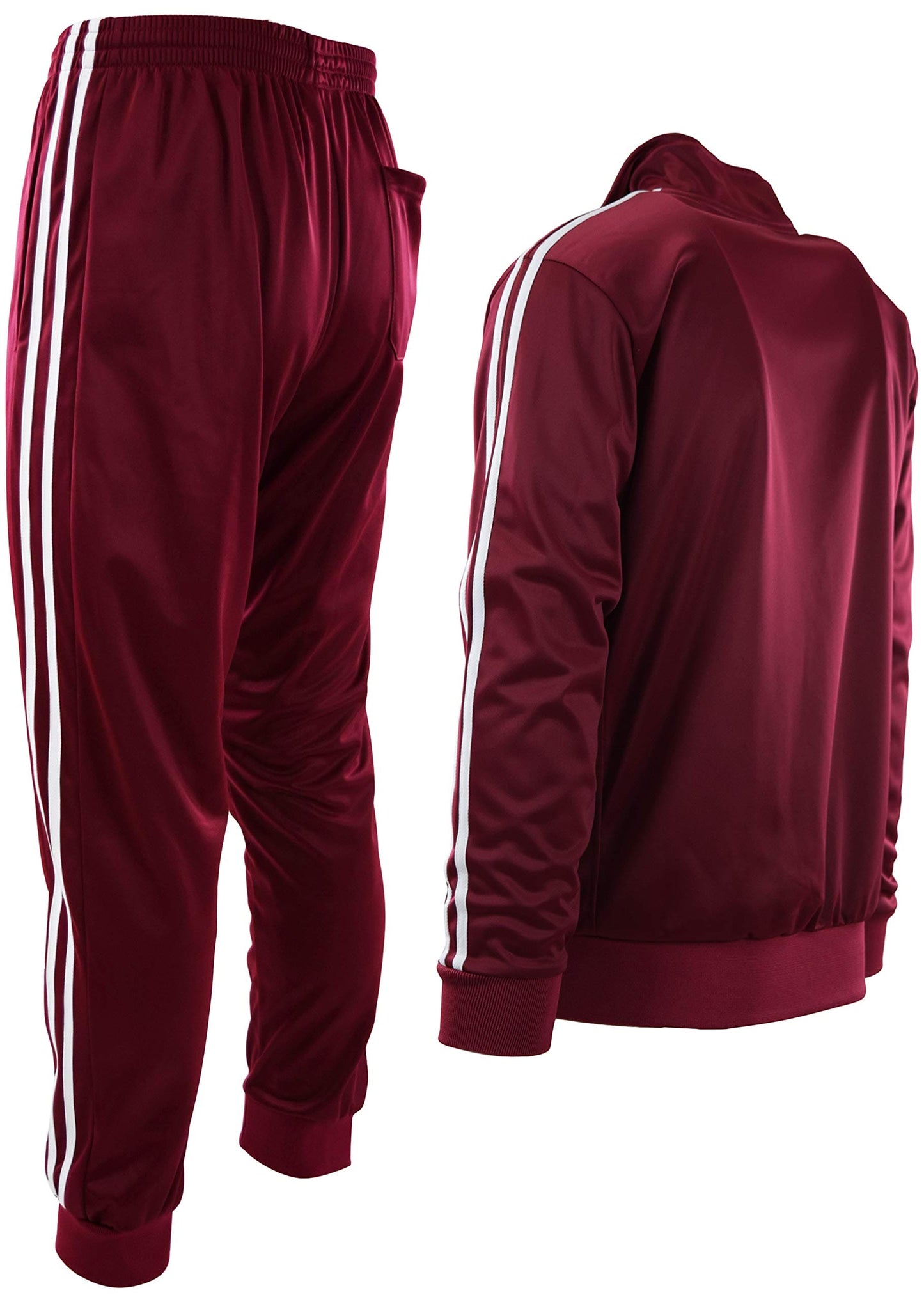 ChoiceApparel Mens Athletic 2 Piece Tracksuit Set (3XL, 888-Burgundy)