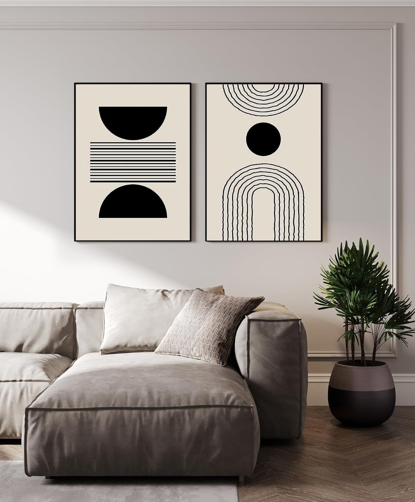 PYNVDD Canvas Poster, Modern Minimalist Abstract Wall Art, Bohemian Poster Set, Geometric Wall Decoration, No Frame (Picture, 9.70 x 100 cm x 3)