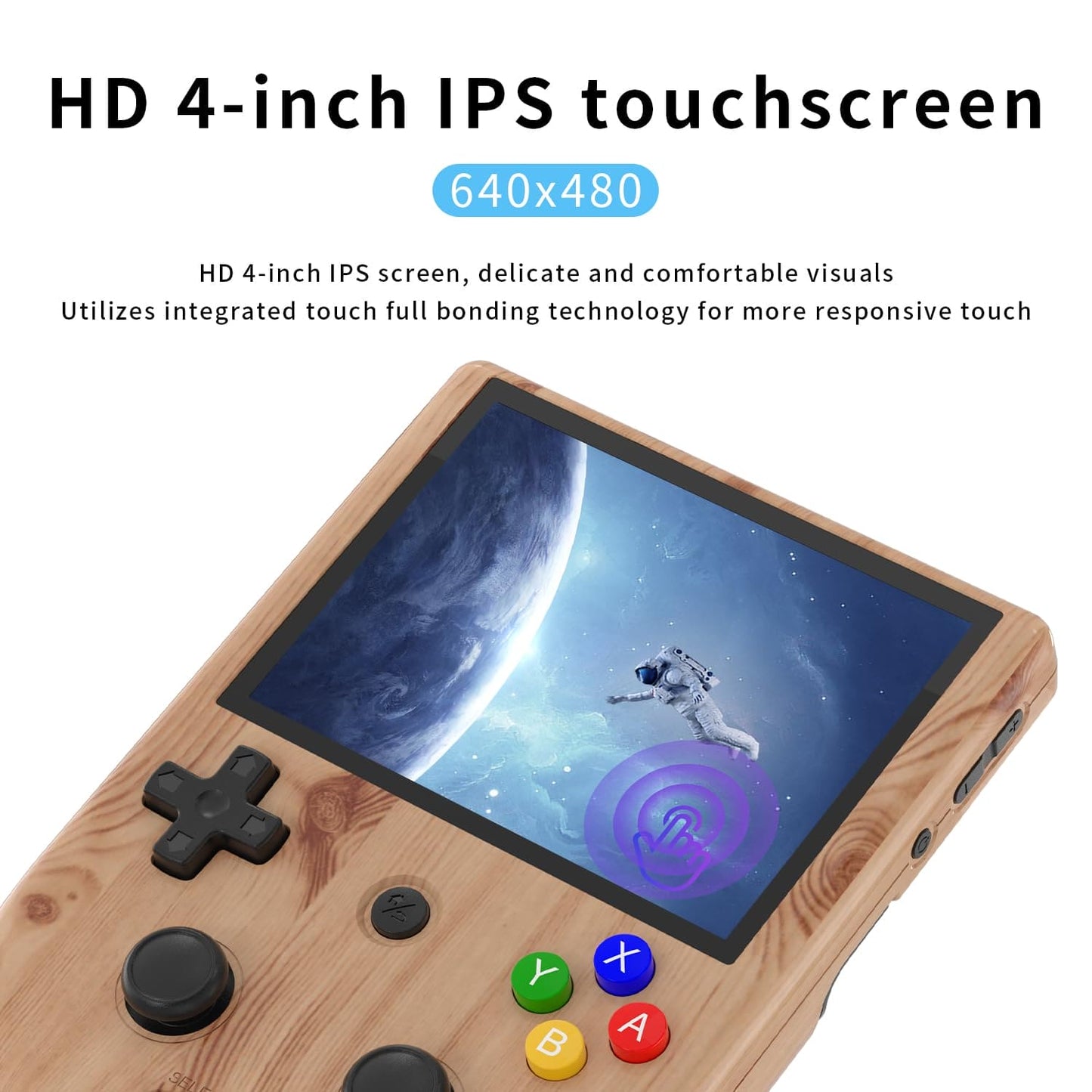 RG405V Handheld Game Console 4’’ IPS Touch Screen Android 12 Unisoc Tiger T618 64-bit Game Player Built-in 5500mAh Battery 128G TF Card with 3154 Games(RG405V Wood)