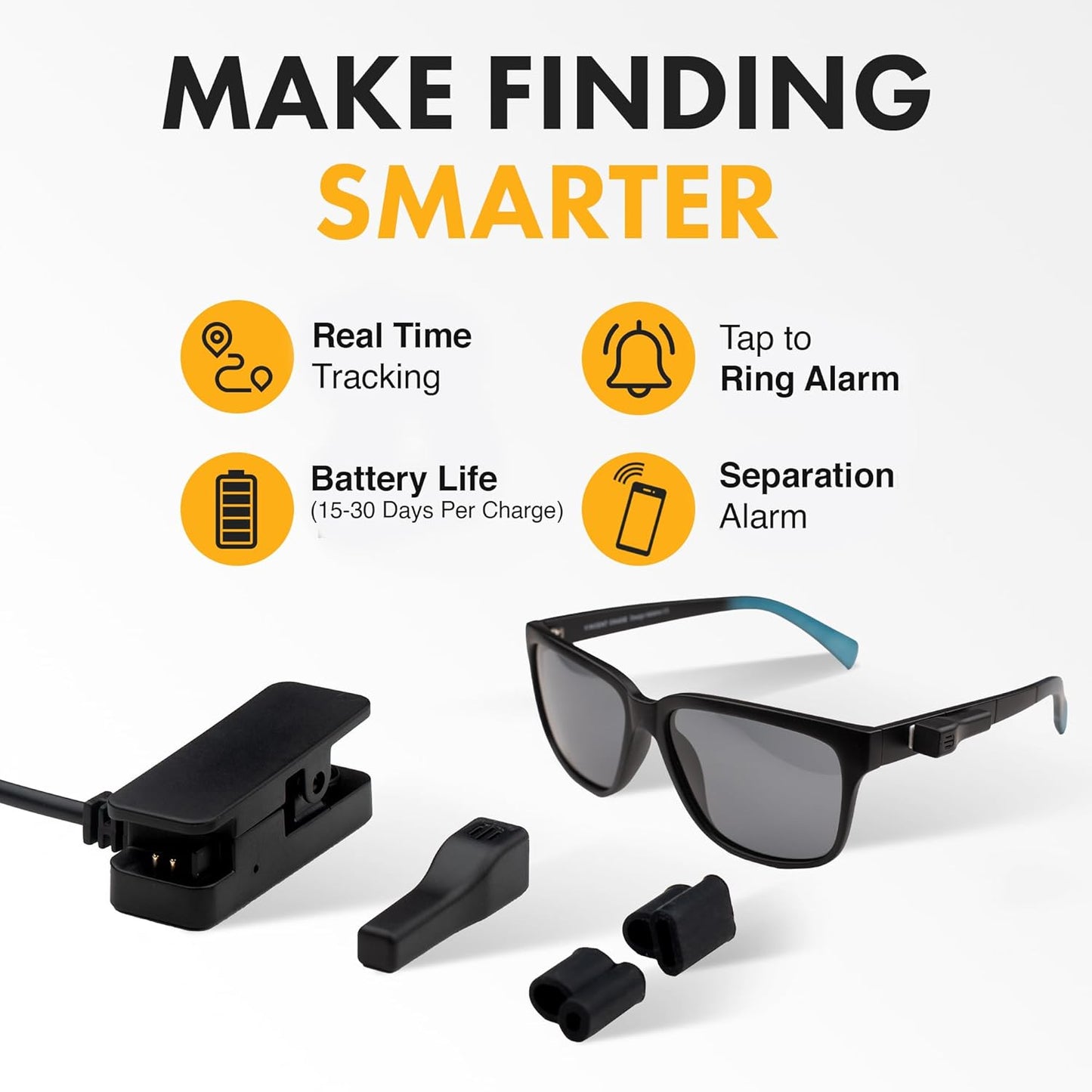 Specs Finder for Android | Dolphin Eyewear Finder | tag8 Glasses Tracker Compatible with Android and Apple iOS | Prevents Loss with configurable Seperation Alarm | Compact Rechargeable Battery