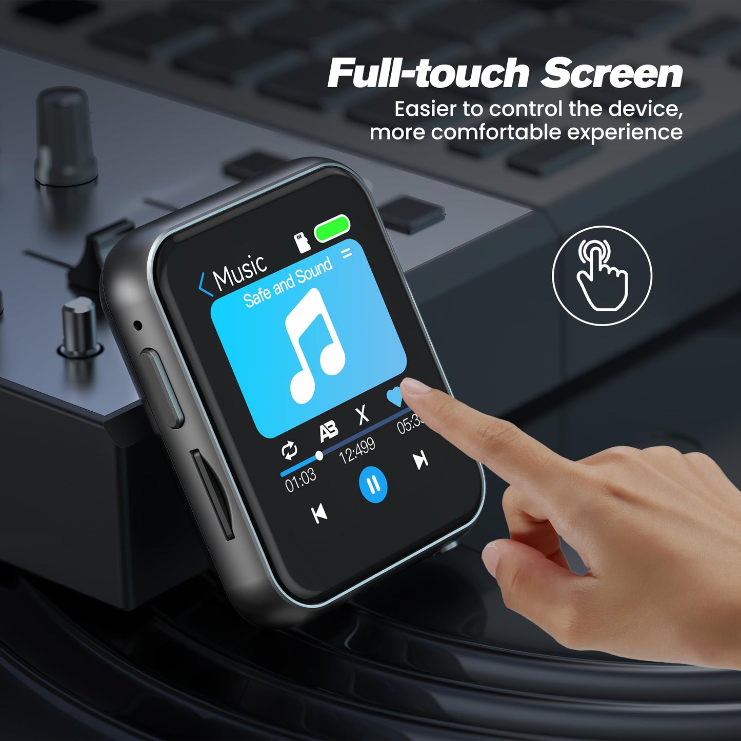 128G MP3 Player with Bluetoooth - High Fidelity Lossless Sound Music Player Full Touch Screen with Built-in Speaker FM Radio Recorder Supports Shuffle Single Loop Support Multiple Musci Formats