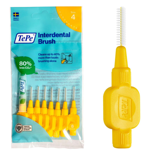 TEPE Interdental Brushes Yellow Original (0.7mm) / Simple and effective cleaning of interdental spaces / 1 x 8 brushes