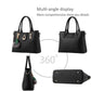 NICOLE&DORIS Fashion 3 PCS Bag Handbag Shoulder Women Bag Crossbody Totes Messenger Soft PU Leather Black