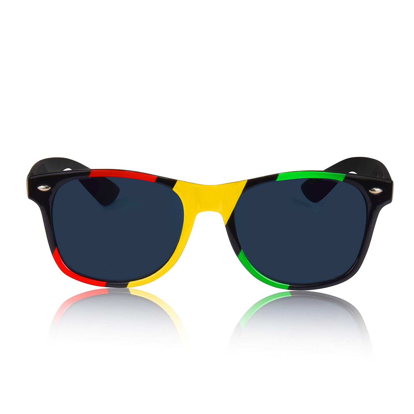 Rasta Jamaican Flag Sunglasses Stripes Gay Pride Festival Black Rainbow Frame