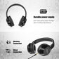 Hrbzo Wireless Bluetooth Headphones, 40mm Neodymium Drivers and 3.5mm Audio Jack, HiFi Stereo Over Ear Headphones with Microphone, Foldable Lightweight Bluetooth V5.1 Headphones (Black)