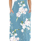 AUSELILY Maxi Dresses for Women UK Plus Size Casual Long Flowy Dress with Pockets Summer Dress for Beach,Dating,Party Floral Light Blue