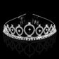 Sibba Tiaras Crown Princess Crystal Rhinestone Crown Bridal Wedding Headband Girls Queen Hair Accessorie Women Ladies Gifts Decoration Halloween Valentine Prom Holiday Costume Party Celebration Silver