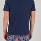 Emporio Armani Men's Eagle Macro Logo Crew Neck T-Shirt, Navy/RED EA Print, XL