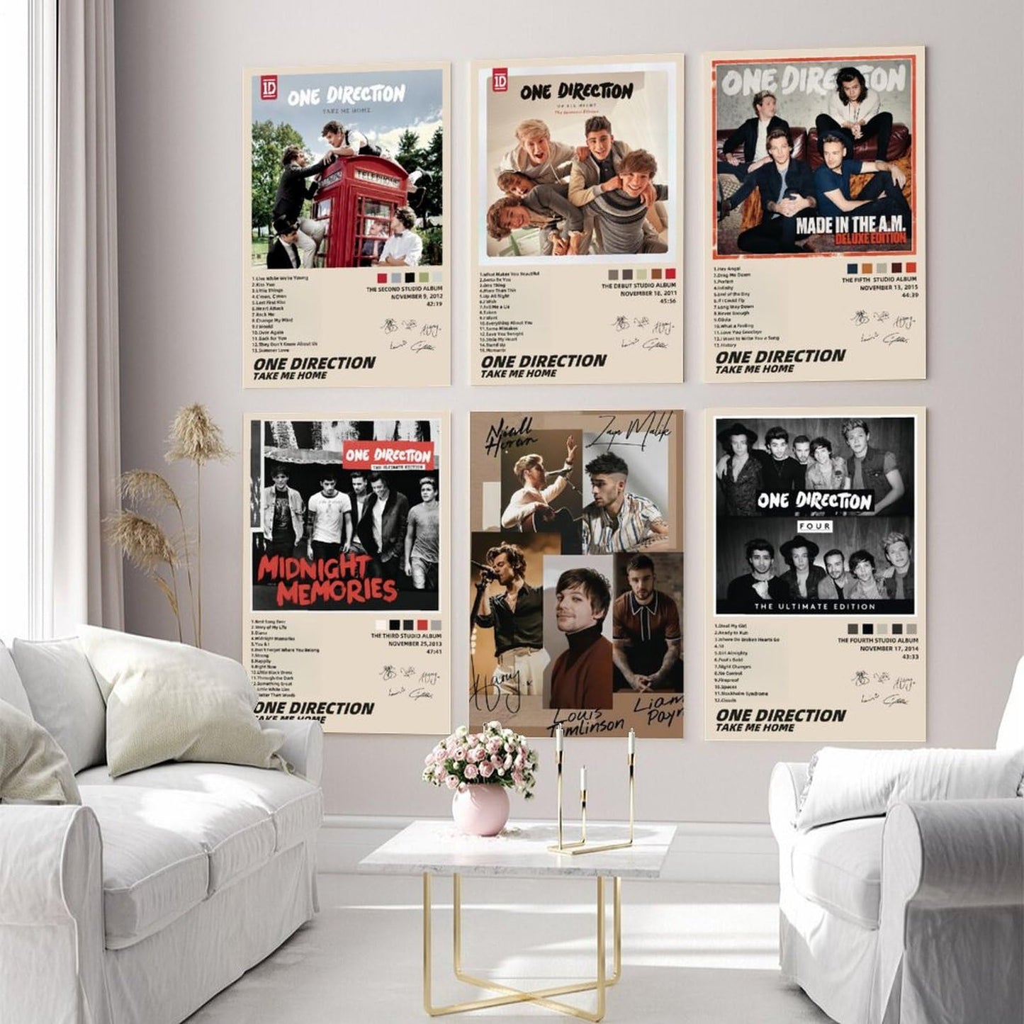 LJXOSKMK One Direction Poster (Set of 6) Album Cover Posters Music Canvas Posters For Bedroom Aesthetic Wall Art Posters & Prints Unframed 08x12inch(20x30cm) Style