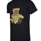 SCREENSHOTBRAND-S11910 Mens Hip-Hop Ultra Premium Tee Goldchain Teddy Bear Cartoon Print T-Shirt-Black-Small