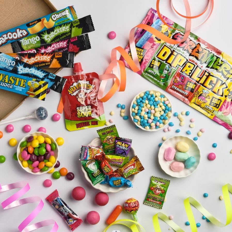 Treat Tastic Super Sour Sweets Letterbox Gift Hamper Box Perfect for Birthdays Christmas Thank You Congratulations Sweet Treat