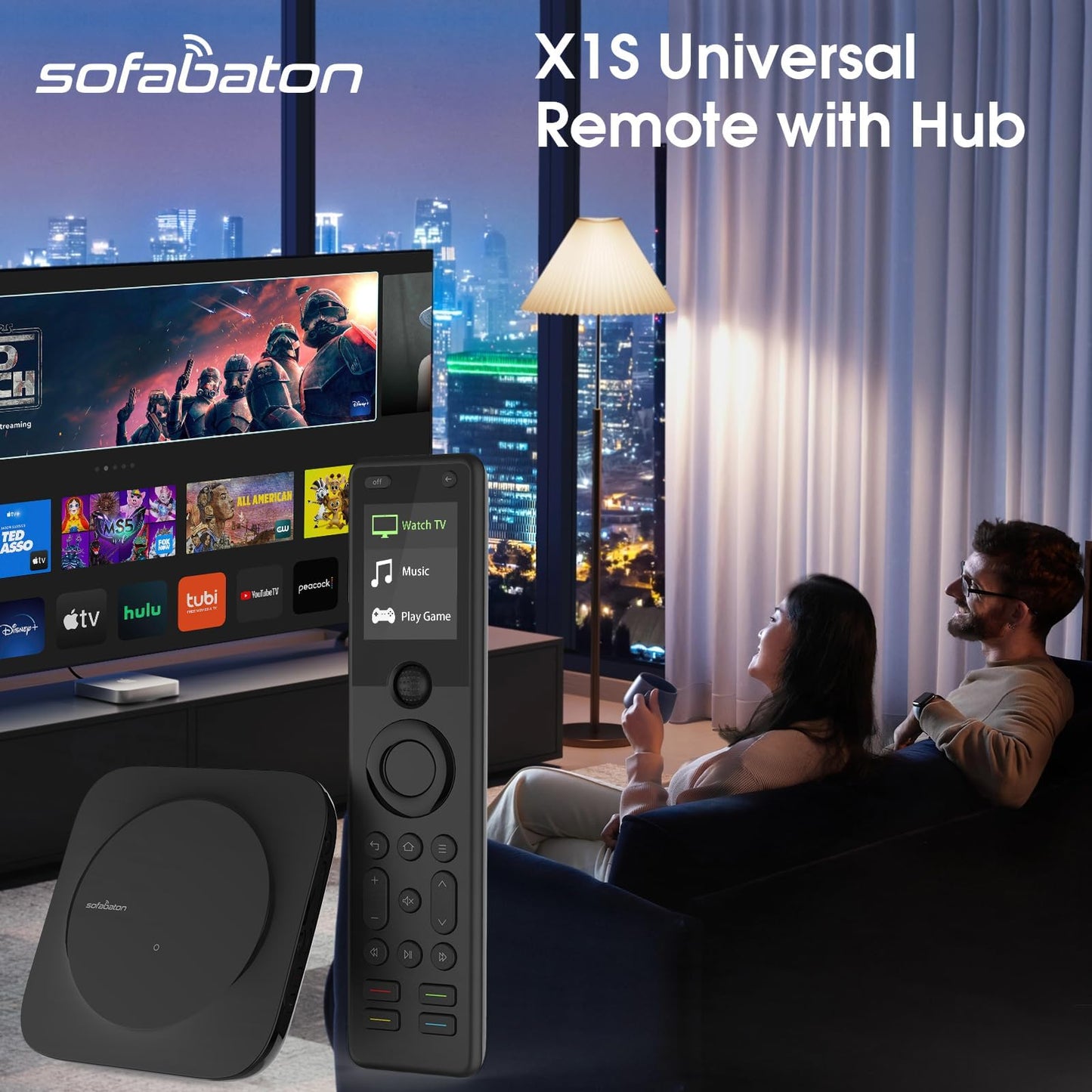 SofaBaton Update X1S Universal Remote Control with Hub and App, All-in-One Smart Universal Remote Control with Customize Activities, Works with Bluetooth/WiFi Devices/Alexa/Google Assistant