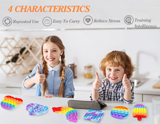 Push Pop Fidget Toy Bubble Sensory for Anxiety & Stress Relief Autism, ADHD,Special Needs Autism Learning Tie Dye Blue Squeeze Bubble Toys Office School Game Crafts Kids Adults