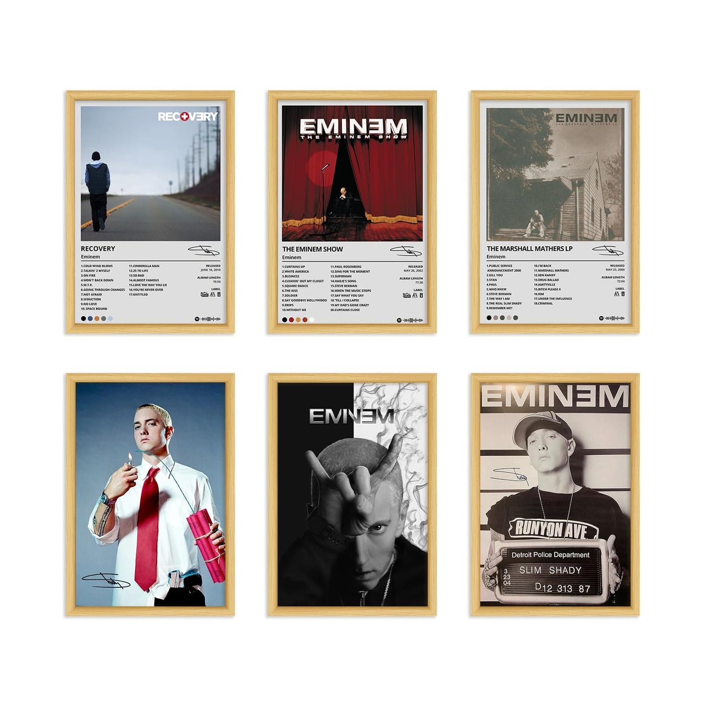 6 PCS E*minem Music Album Cover Posters Set, Wall Art Decor, Song Pictures, Bedroom Decoration, Living Room Decoration, Home Office, 12 x 8 inches (30 x 20 cm)