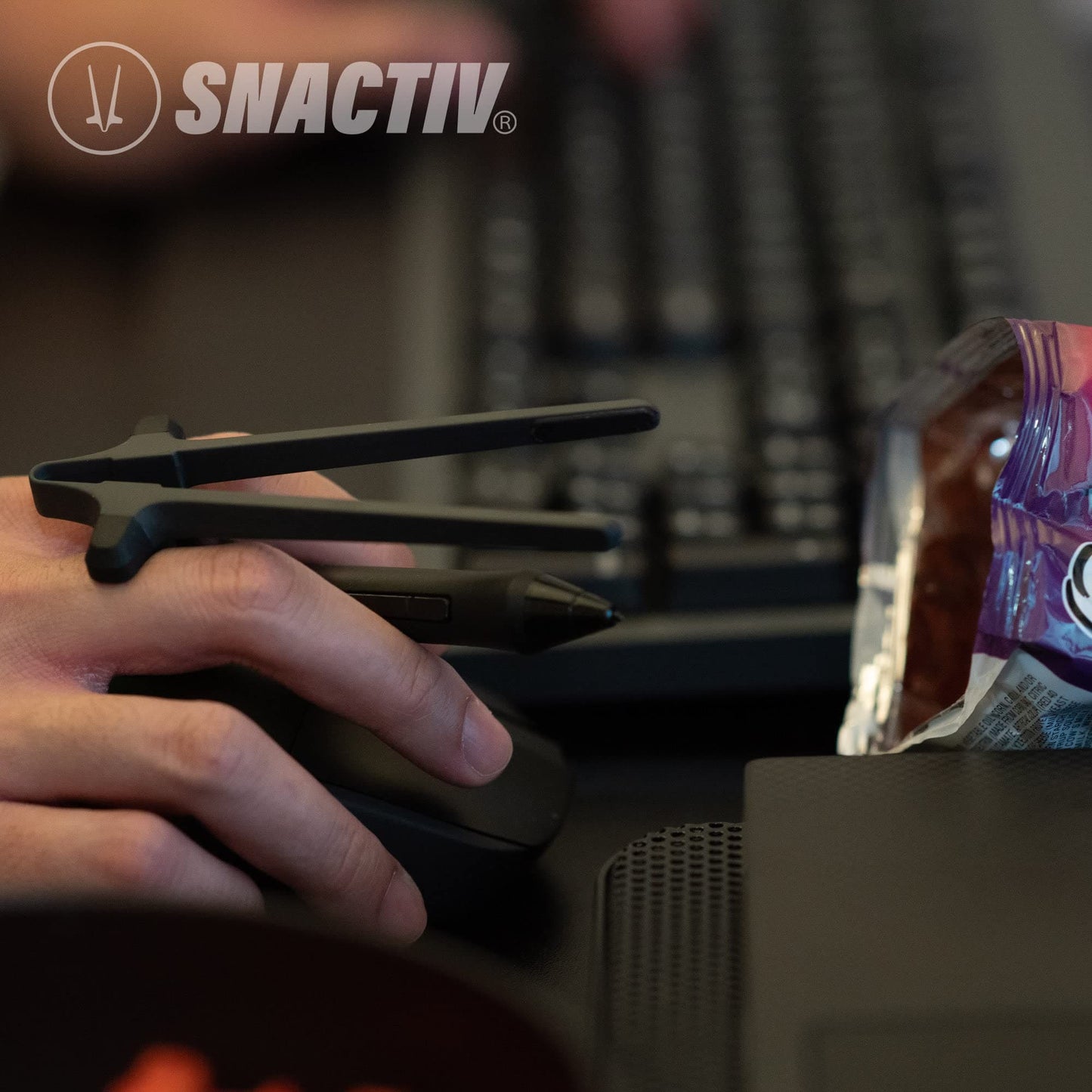 SNACTIV PRO Finger Chopsticks for Gamers - As Seen on Shark Tank! The Official Snacking Tool of the Future - Enjoy Snacks and Chips with Ease - Innovative Gaming Snacking Solution - Snack Chopsticks