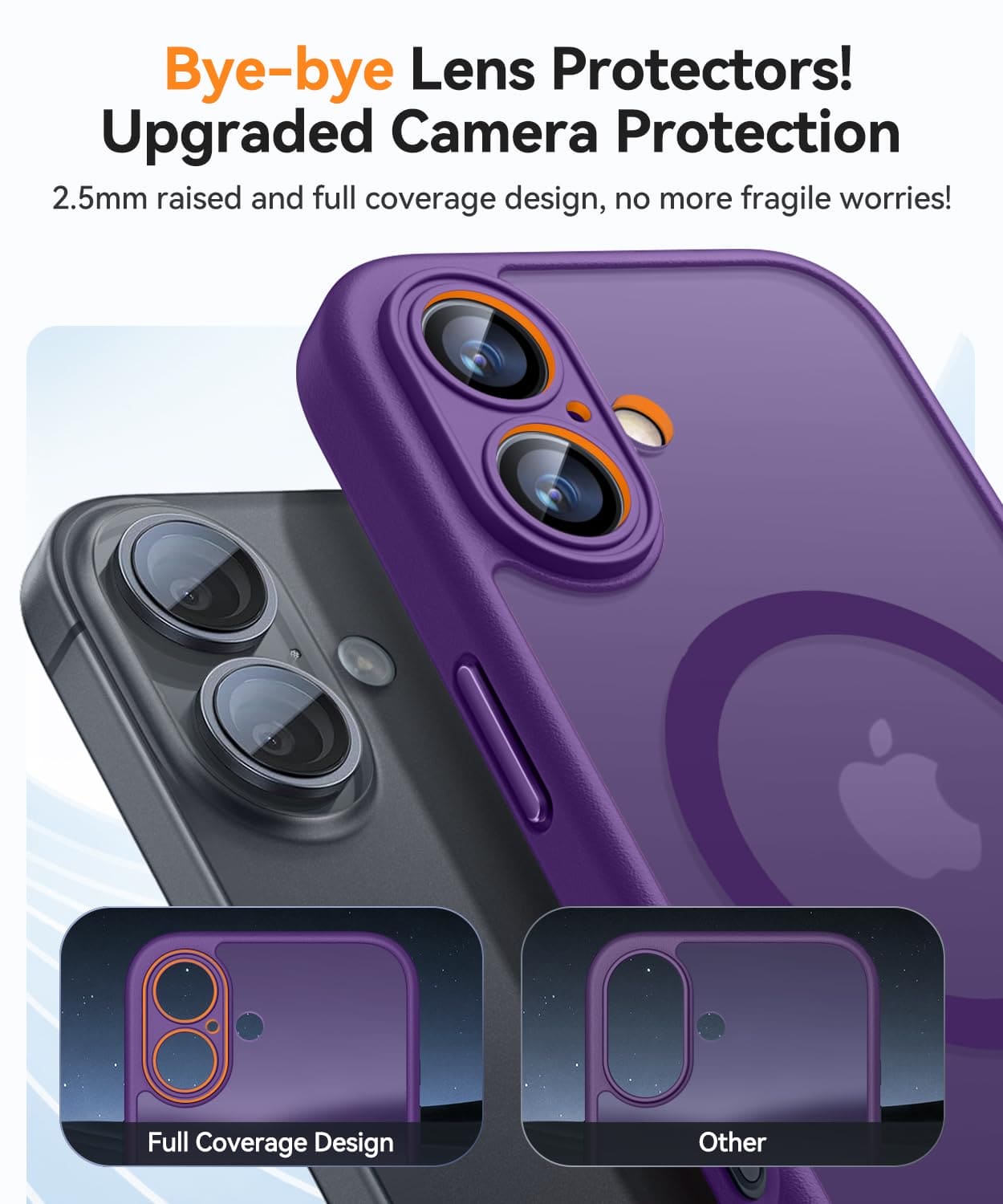 CANSHN Magnetic for iPhone 16 Case, Upgraded [Full Camera Protection] [Compatible with Magsafe] [Translucent Matte] Shockproof Protective Phone Case for iPhone 16 6.1" - Deep Purple