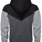 comefohome Mens Hoodies UK Pullover Color Block Sweatshirts Long Sleeve Fleece Hoody Drawstring Casual Designer Tops with Pockets Black Grey L