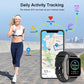 Ordtop Smart Watch, Fitness Tracker 1.69" Touch Screen Men's Women's Smartwatch Sports Watch Pedometer Heart Rate Monitor Waterproof IP68 Smart Watch 24 Modes Smart Bracelet Stopwatch for Android iOS