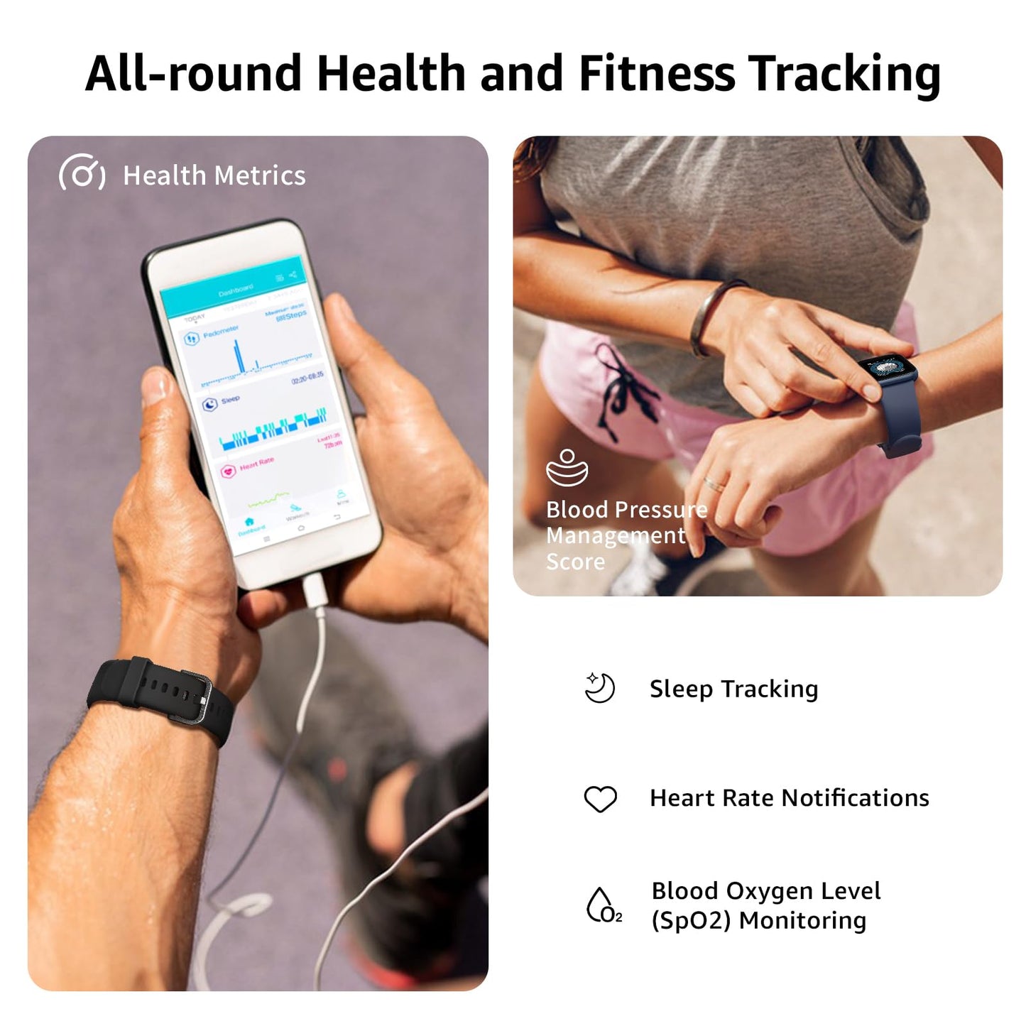 Smart Watch for Men Women Answer/Make Call,1.85" Smartwatch,Fitness Tracker Watch with Heart Rate Blood Pressure Sleep Monitor,140+Sports,IP68 Waterproof Step Counter Watch Compatible with Android IOS