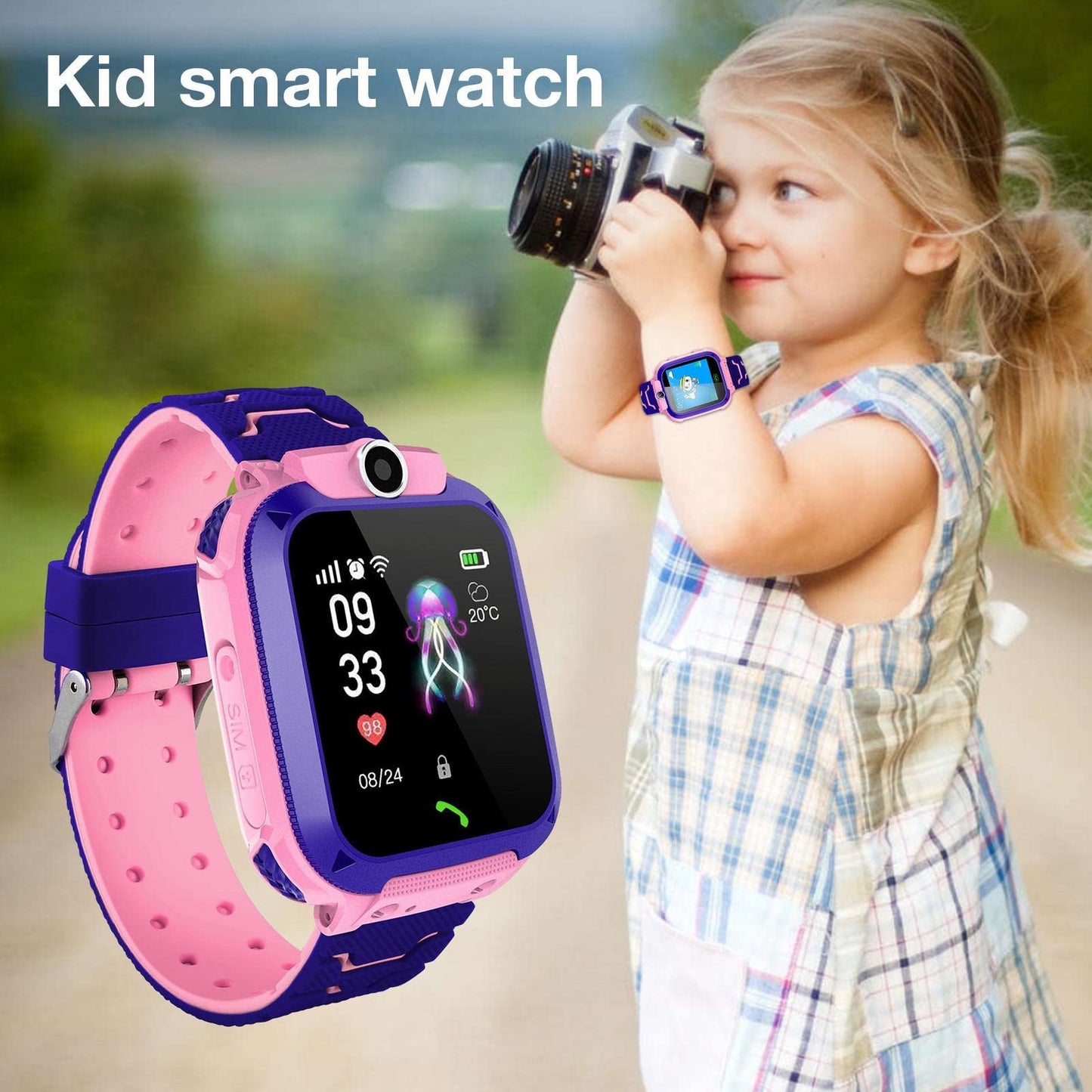 Dificato Kids Smart Watch - Phone Calling & Text Messaging Smart Watch with Camera,GPS Tracker Cell Phone Watch for Age 3-15 Years Old Girls Boys Smartphone Alternative