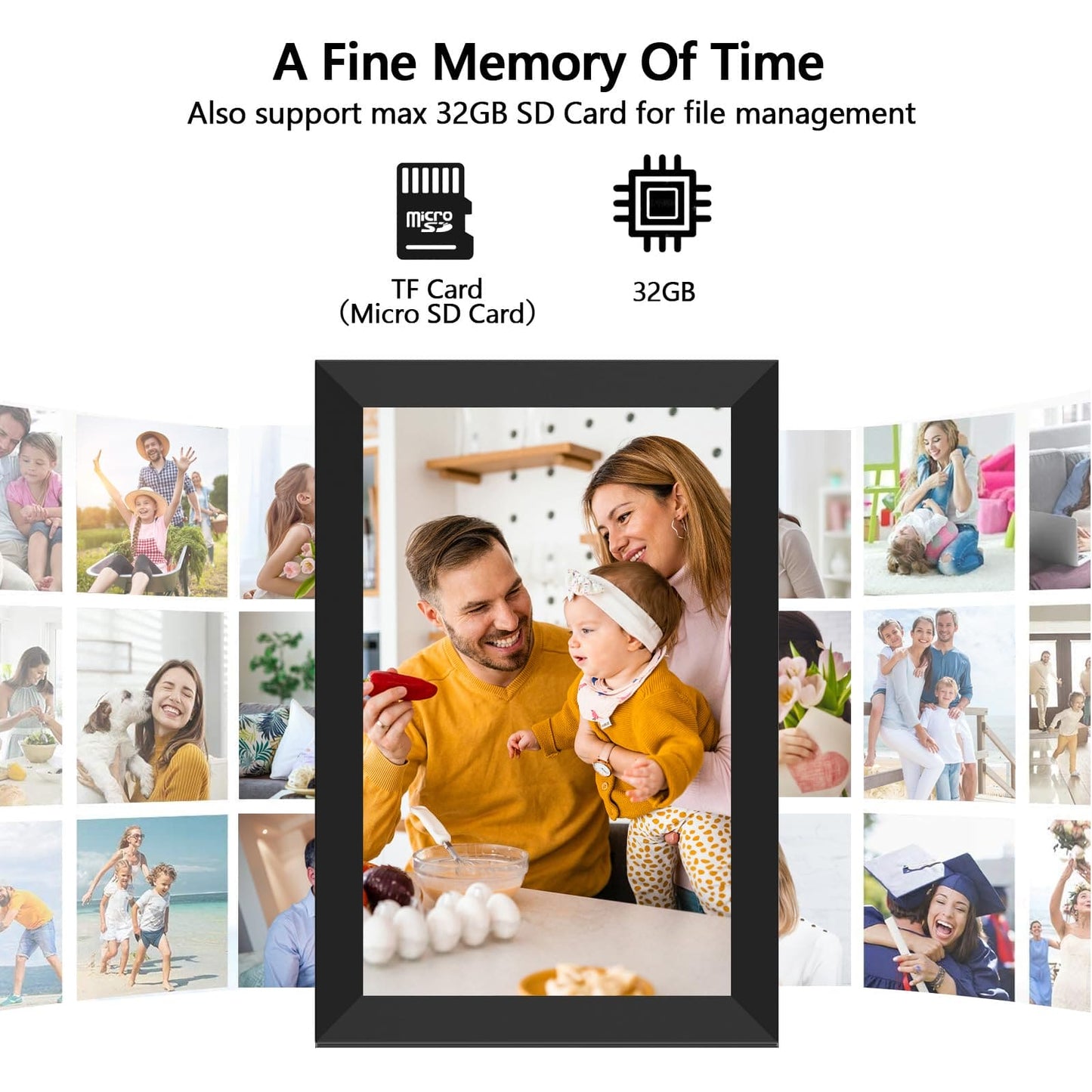 FRAMEO Digital Photo Frame, WiFi 10.1 Inch Digital Picture Frame, 1280x800 IPS LCD Touch Screen, Built in 32GB Memory Auto-Rotat, Share Moments Instantly via Frameo App from Anywhere, Black