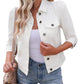 Vetinee White Jean Jacket Denim Jackets Women Shirt Jacket Women Cute Outfit Casual Lightweight Denim Jacket Women for Summer Women Jacket Cream White Size Medium Fits UK Size 12 - UK Size 14