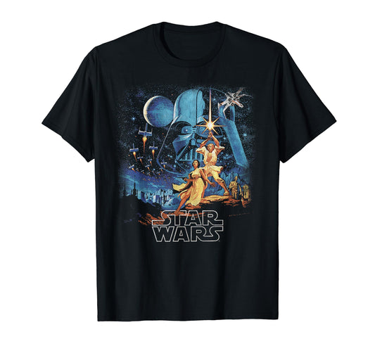 Star Wars A New Hope Faded Vintage Poster Graphic T-Shirt T-Shirt