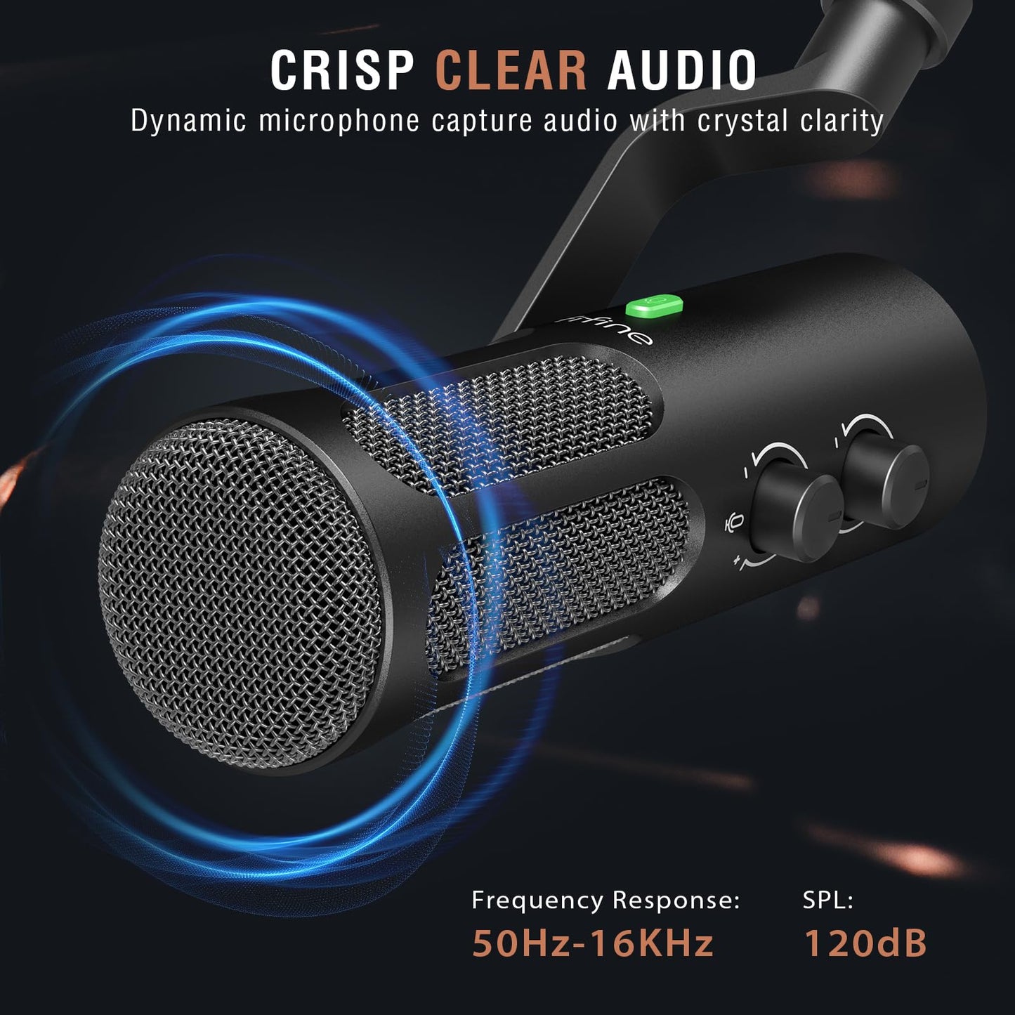 FIFINE XLR/USB Microphone Podcast, Studio Dynamic Microphone for Streaming, USB Recording Microphone XLR, PC Mic All Metal with Mute Button, Headphone Jack, for Vocal Voice Over-AmpliTank Tank3