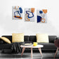 Abstract Canvas Wall Art for Living Room Blue and Gold Painting Navy Blue Prints Pictures Gold Art Decor Modern Boho Artwork for Bedroom Bathroom Kitchen Home Decorations 30x40cm 3Pcs, YH1202