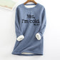 AMhomely Yes I'm Cold Sweatshirts for Women Plush Jumper Winter Warm Plus Size Long Sleeve Pullover Sweater Thick Sherpa Lined Fleece Crewneck Shirts Blouse Loungewear Tunic Tops