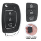 Car Key Fob Case, 3 Buttons Key Fob Cover Replacement Compatible with Hyundai i20 i40 i10 i30 ix30 ix20 ix35 ix45 ix55 Elantra Santa Fe Tucson, Remote Control Car Key Cover Shell Accessories