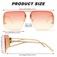 Pro Acme Pilot Sunglasses Women Men Trendy Rimless Frame Retro Square Shades Large Metal Sun Glasses(Gradient Pink Yellow)