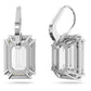 Swarovski Millenia drop earrings, Octagon cut, White, Rhodium plated