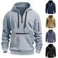 Pullovers for Men Uk Mens Cardigans Mens Mock Shirt Jumper Mens Festival Clothes Mens Quarter Zip Men Zip Hoodie Wool Jumper Winter Sweatshirt for Men Grey