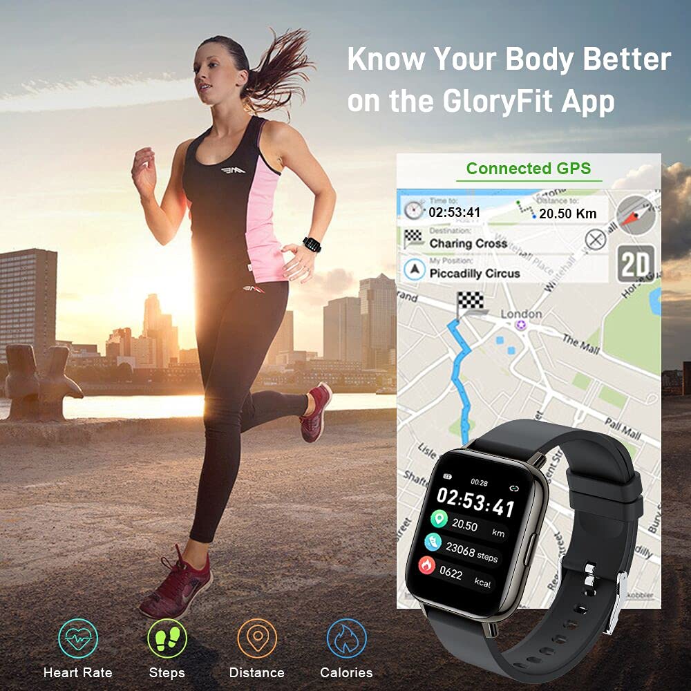 Smart Watch, Fitness Tracker 1.69" Touch Screen Fitness Watch with Heart Rate Sleep Monitor, Step Counter for Men Women Activity Trackers IP68 Waterproof Smartwatch Sports for iOS Android