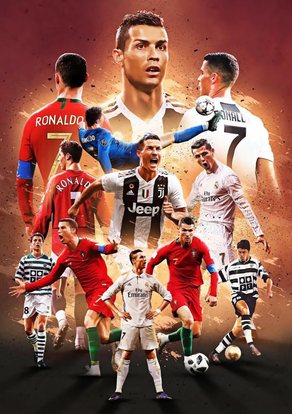 Ronaldo CR7 Legendary Moments Poster Photo Sports Football Poster A2 poster