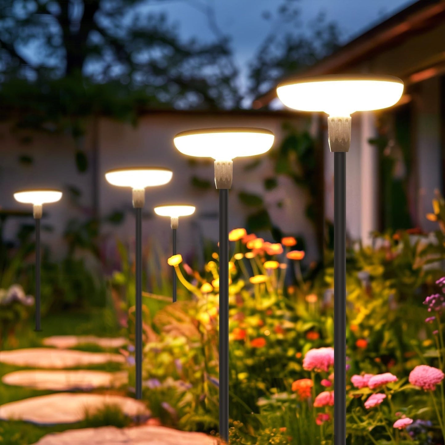 GEARLITE Solar Lights Outdoor Garden, 4 Pack Super Bright Garden Lights Solar Powered Built-in 1000mAh Battery, Sway by Wind, Waterproof Garden Ornament Outdoor for Yard Patio Pathway Decorations