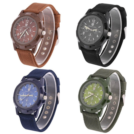 Electronic Digital Wristwatch Military Watch Males Army Durable Nylon Band Sport Wrist Watches(Army Green)