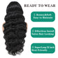 Humistwbiu Body Wave Wigs 13x6 Lace Front Wig Pre-Plucked Hairline with Baby Hair Transparent Swiss Lace Heat Resistant Synthetic Hair Glueless Lace Front Wavy Wigs for Women 32 Inch (#Black）