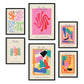 Nacnic Set of 6 posters Matisse Collect. Collection of posters in collage aesthetic for interior decoration. Sizes A3 and A4. Frameless.